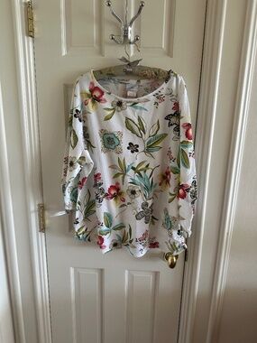 HOT COTTON BOAT NECK  PULLOVER TOP -1X/NWOT